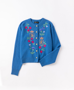 British motifs embroidery cardigan