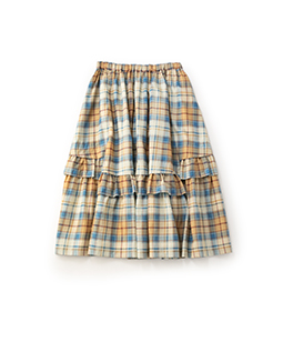 Tartan check panel skirt