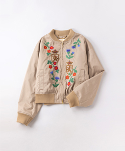 British motifs embroidery blouson