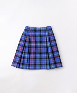 Tartan check tuck pleats skirt