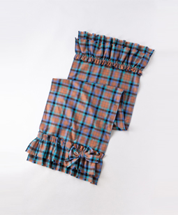 Tartan check double frill stole