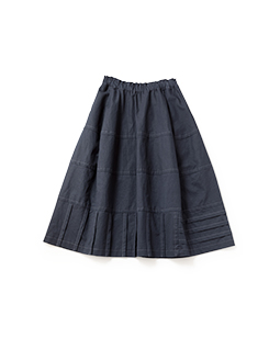 Cotton linen twill cocoon skirt