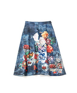 Art in bloom midi skirt