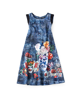 Art in bloom panel dress