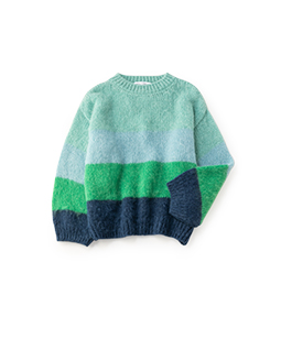 Kid mohair border sweater