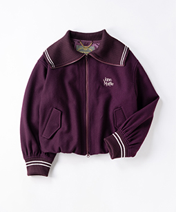 Lamb melton marine collar blouson