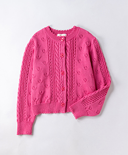 Aran&eyelet cardigan