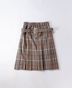 British check pleats skirt