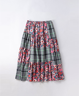 Averie&British check patchwork skirt