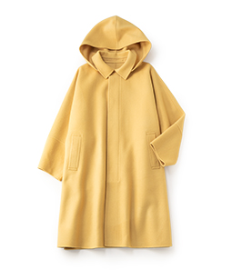 Double face melton hooded coat