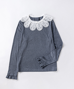 Doily lace collar pullover
