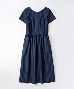 British stripe tablier dress