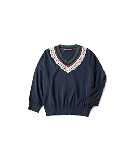 Lace yoke cricket sweater