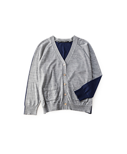 Bicolor back flare cardigan