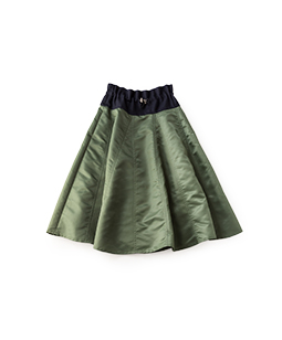 Melton twill gored skirt