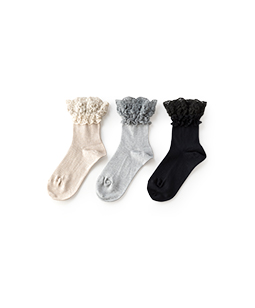 Mohair lace crew socks