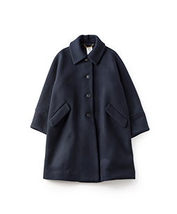 Double melton cocoon sleeve coat