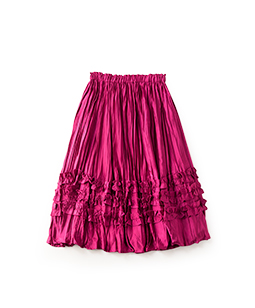 Vintage twill random pleats skirt