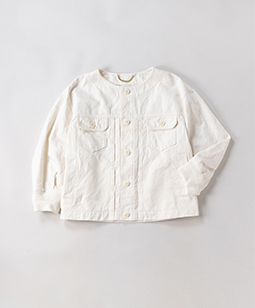 Light denim bubble sleeve blouson