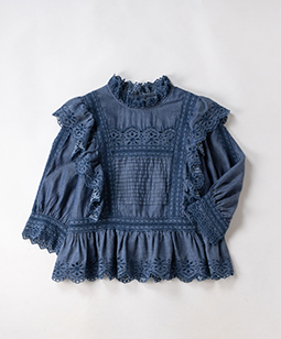 Sheer denim victorian blouse