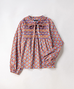 PEACOCK POSY smocking blouse