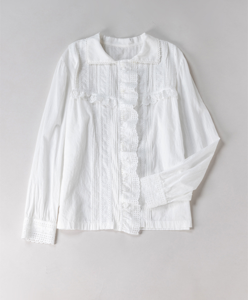 Victorian lace-trim blouse 