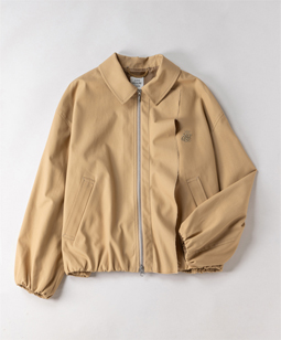 Voile gabardine ruffle‑trim blouson