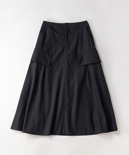 Voile gabardine trapeze skirt