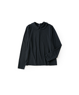 Silket-bare T-cloth round collar pullover 