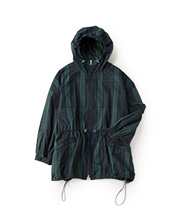 Memorial check hooded jacket