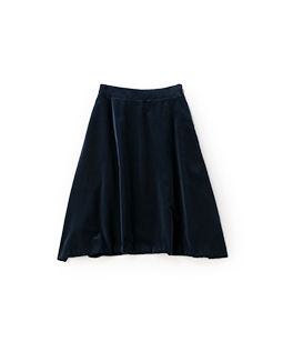 Cotton rayon velvet side flare skirt