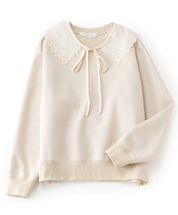 Double-knit vintage collar sweat shirt