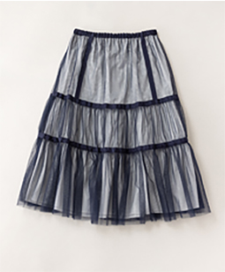 Shadow-tulle tiered skirt