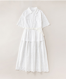 Table cloth lace shirt dress