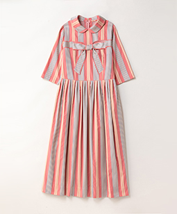 Vintage stripe bowknot dress