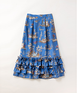 Playful garden frill hem skirt