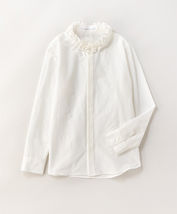 Flower frill collar shirt