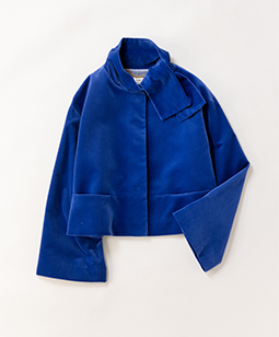 Cotton velvet stole-collar jacket