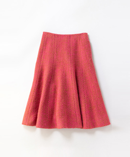 Roving herringbone gored skirt