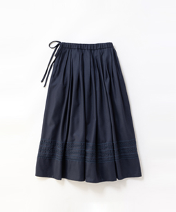 Lambs wool saxony quatre-tuck skirt