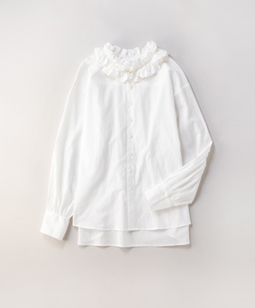 Flower frill collar shirt