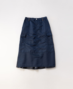 Denim＆nylon twill flight skirt