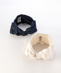 Cotton linen denim head ribbon