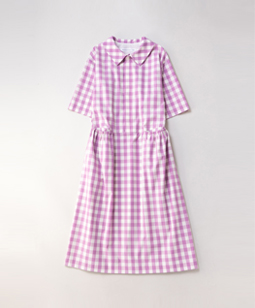 Block check shirt dress