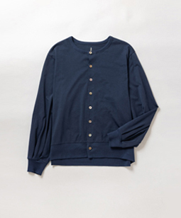 Chiffon T-cloth tuck sleeve cardigan