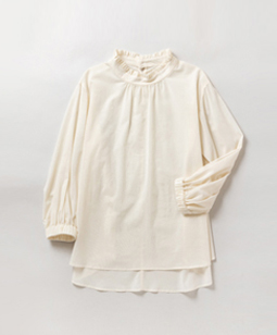 Cotton voile puffy sleeve blouse