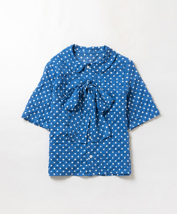 Polka dots ribbon shirt