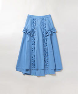 Typewriter frill-trim skirt