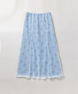 Sheer flowers paneled skirt