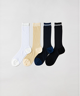 Sheer rib crew socks